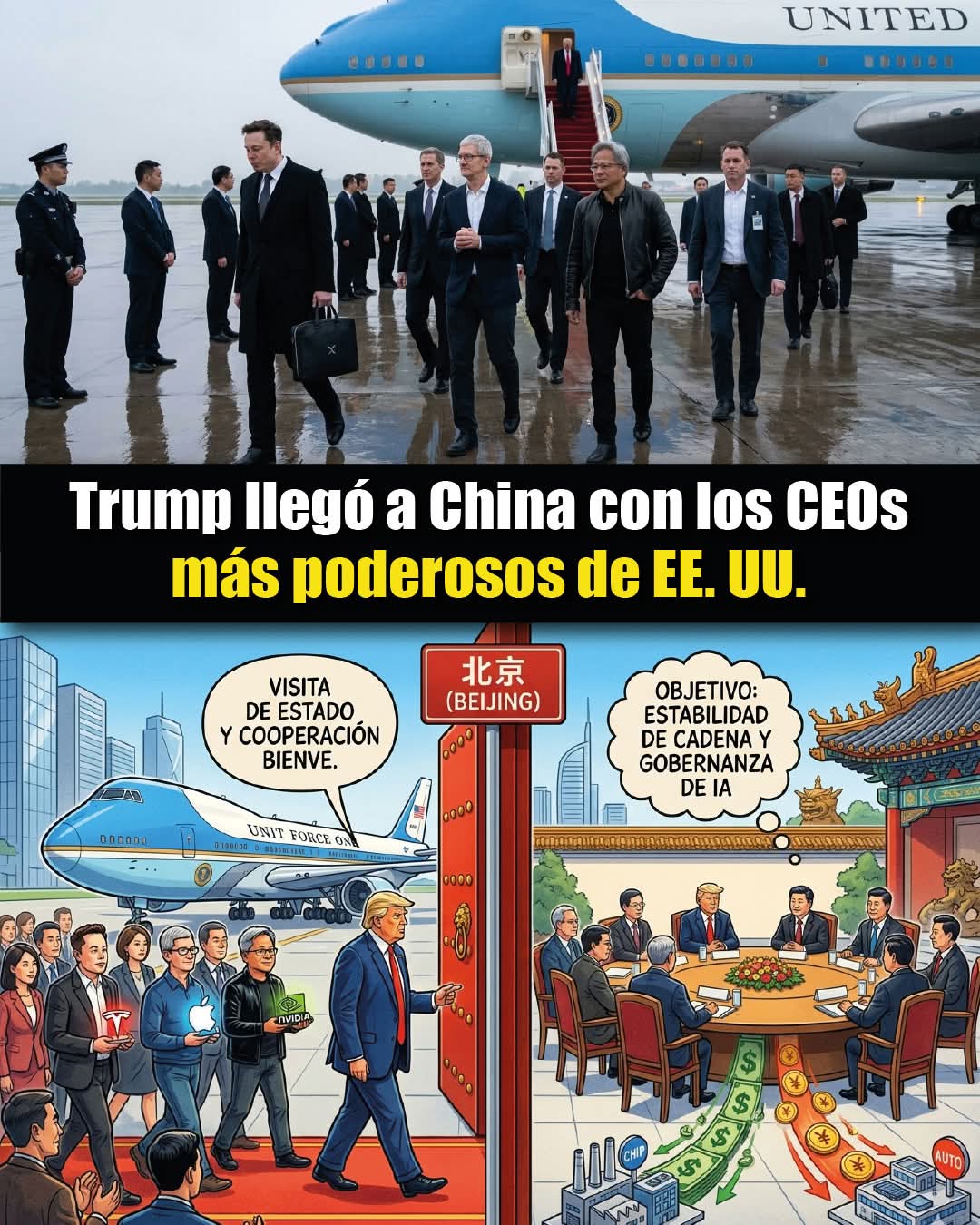 Trump aterrizó en Beijing